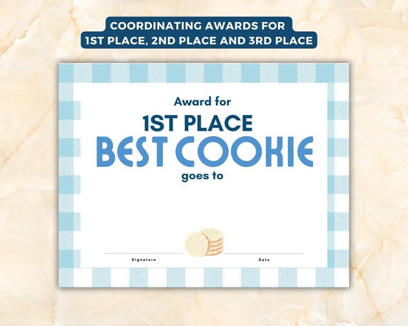 Cookie Contest Voting Bundle, Includes Ballots Sign & Awards ,Printable for PTA PTO Fundraisers Office Parties Potlucks, image 8