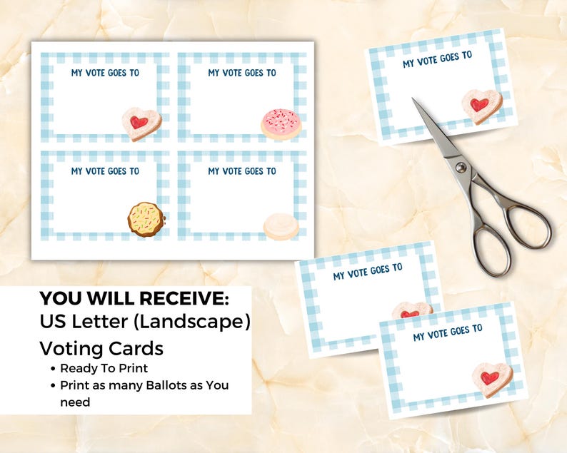 Cookie Contest Voting Bundle, Includes Ballots Sign & Awards ,Printable for PTA PTO Fundraisers Office Parties Potlucks, image 3