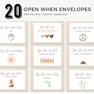 20 openen indien afdrukbaar, envelop labelontwerp, INSTANT download, vrienden, studenten, afstudeercadeaus, cadeaukaarthouder, onderhoudspakket