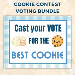 Cookie Contest Voting Bundle, Includes Ballots Sign & Awards ,Printable for PTA PTO Fundraisers Office Parties Potlucks, image 2