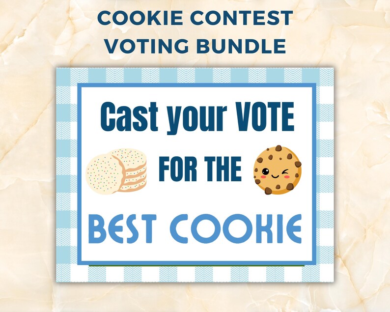 Cookie Contest Voting Bundle, Includes Ballots Sign & Awards ,Printable for PTA PTO Fundraisers Office Parties Potlucks, image 2