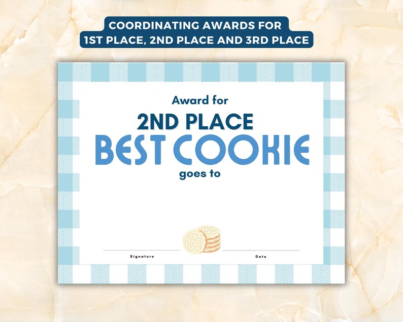 Cookie Contest Voting Bundle, Includes Ballots Sign & Awards ,Printable for PTA PTO Fundraisers Office Parties Potlucks, image 6