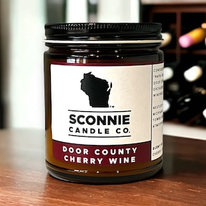 Door County Cherry Wine candle, Door County gift, Wisconsin gift, soy candle