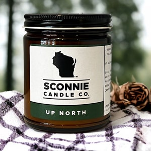 Up North candle - Wisconsin made, Wisconsin gift idea - handmade soy candle