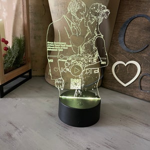 Personalized Acrylic Song Plaque, Engraved with QR Code; Music Plaque
