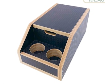 Plantilla de caja de almacenamiento CNC personalizada: planos de consola central para coche (descarga digital)