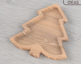 Weihnachtsbaum Plotterdatei, CNC Router Vektor Vorlage, 3D-Modell, dxf-svg-eps-stl, Schnittmuster, Holzdekor, Servierplatte & Kindergeschirr