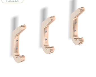 Garderobe/ Wandhaken- CNC-Fräser & Laserschnittschablone, Vektordatei, dxf-svg-eps-stl-pdf, Schnittmuster, Plan, Modell