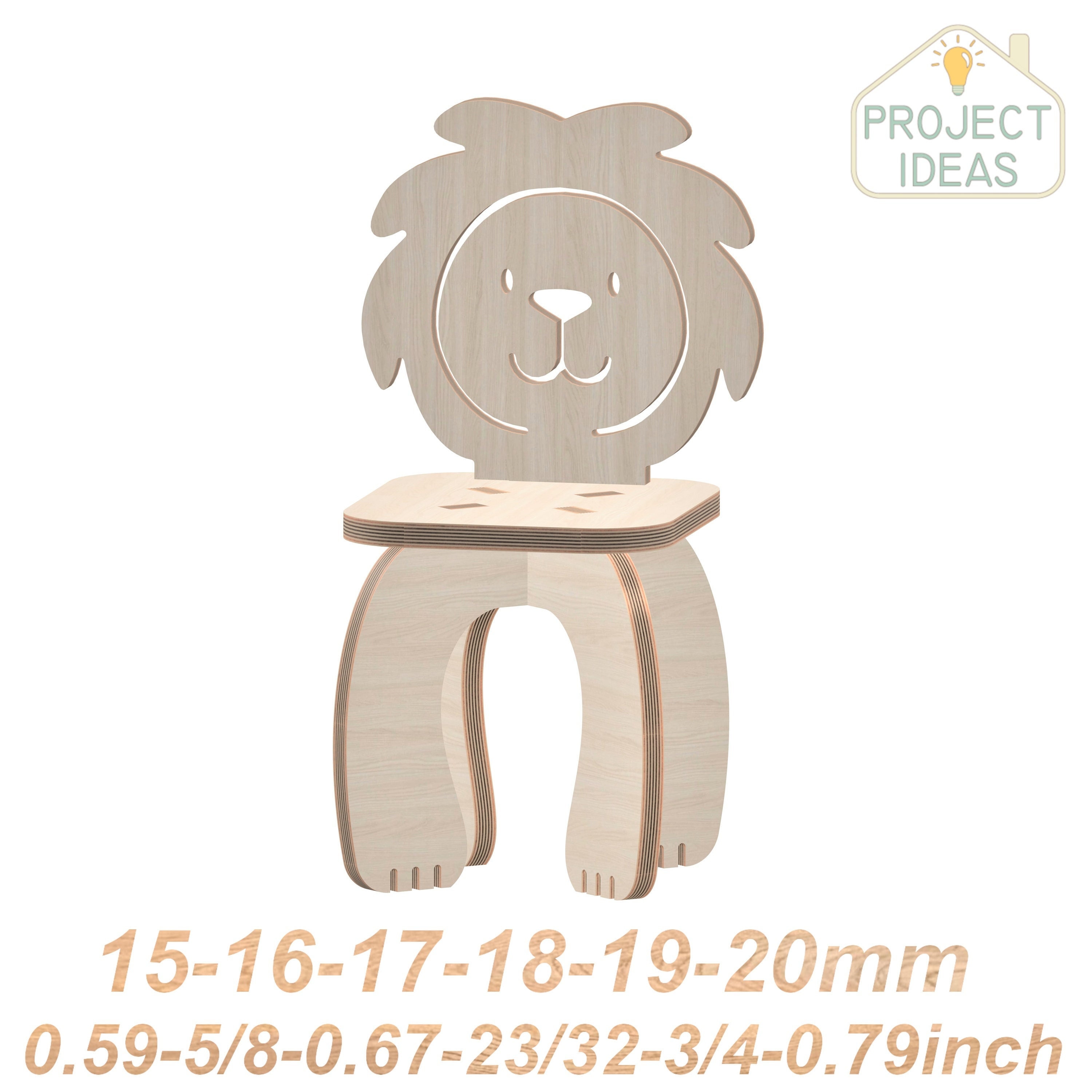 Silla Cnc Router Archivo vectorial de silla LION, dxf-svg-pdf-eps-stl, patrón de corte ...