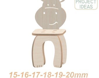 Archivo vectorial de silla Hippo, plantilla de corte láser CNC (PDF, SVG, DXF, EPS, STL)