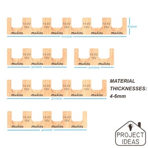 THREEFOLD MAKITA 14.4V & 18V battery holder, storage, rack, wall mount,vector file-dxf-svg-laser machine-cnc router cutting template-pattern
