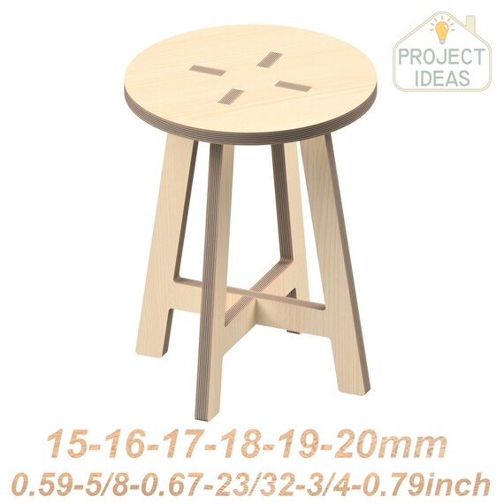 Hocker / Beistelltisch-Vektor-Datei-dxf-svg-eps-stl-pdf-laser & CNC-Fräser Schnittmuster-Schnittvorlage-Plan-Modell-Sperrholz-Möbel-rund