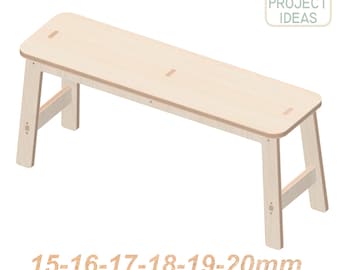 Plano de banco de 41 pulgadas, plantilla cortada con láser CNC (PDF, SVG, DXF)