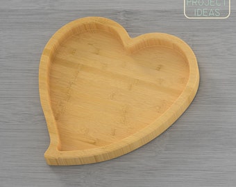 Lima CNC para madera - plato para servir corazón