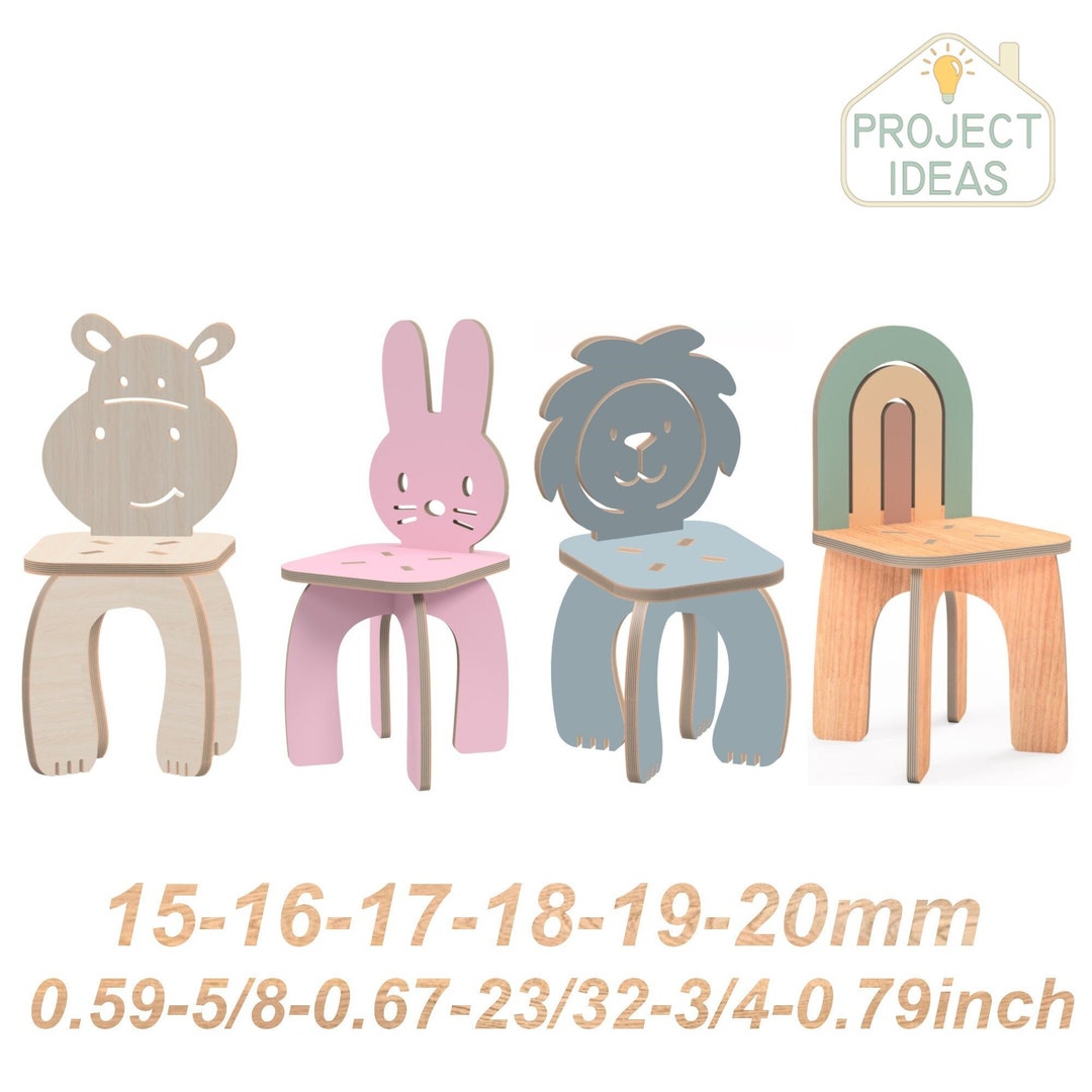Animal Chair Set CNC Router Files, Laser Cut Plans (dxf, Svg, Pdf) - Etsy