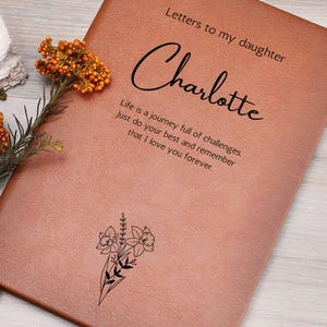 Diario de flores para el nacimiento, regalo para un aborto espontáneo, flor, libro de recuerdos para bebés, diario de cuero, cartas a mi hija, diario de embarazo, diario de duelo