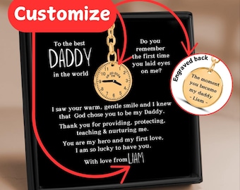 Personalised Gift, The Moment You Became My Daddy Keychain, First Dad, New Dad Keychain, Gift, Baby Shower Gift, Father's Day Gifts