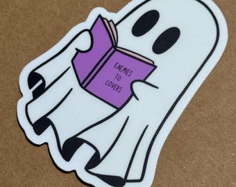 Enemies to Lovers Ghost Sticker: Bookish Romance Reader Vinyl Decal