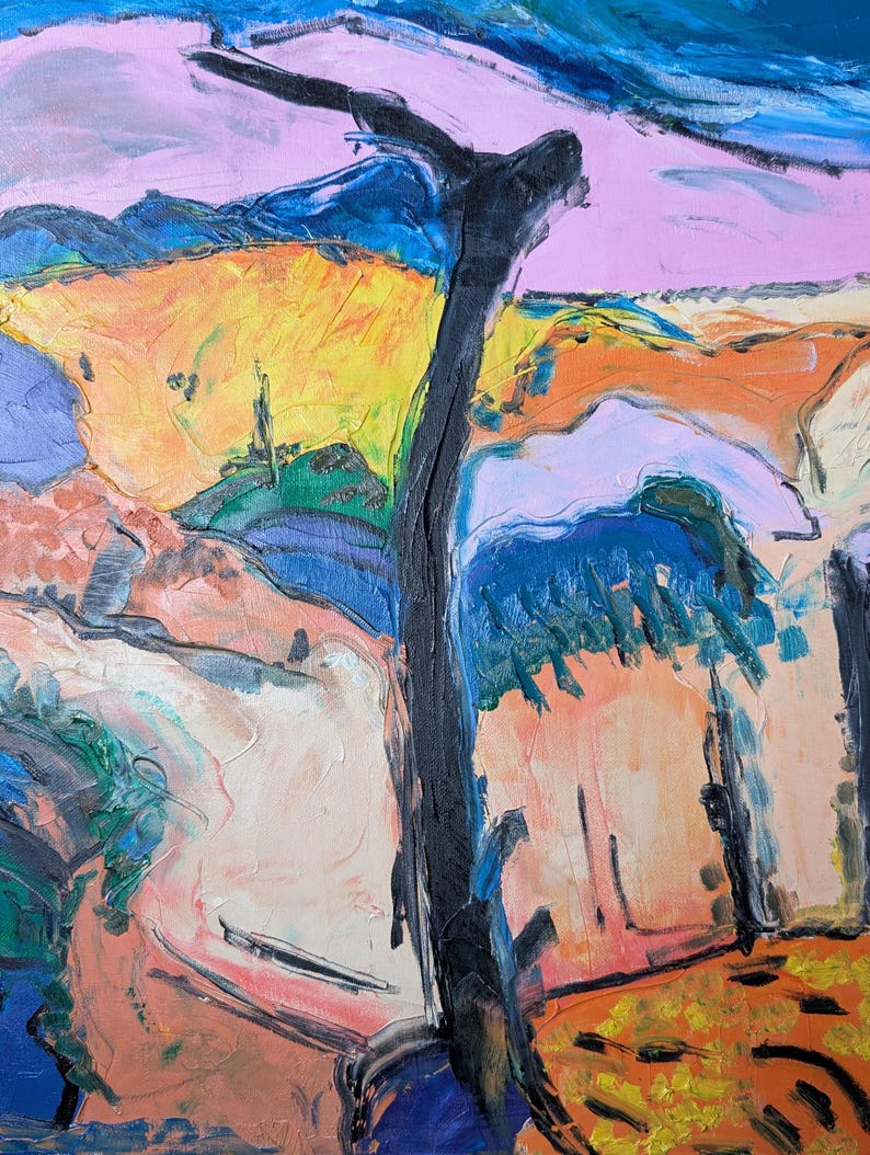 Original Expressionist Landscape Painting, Signed Jelena Bodrazic ...