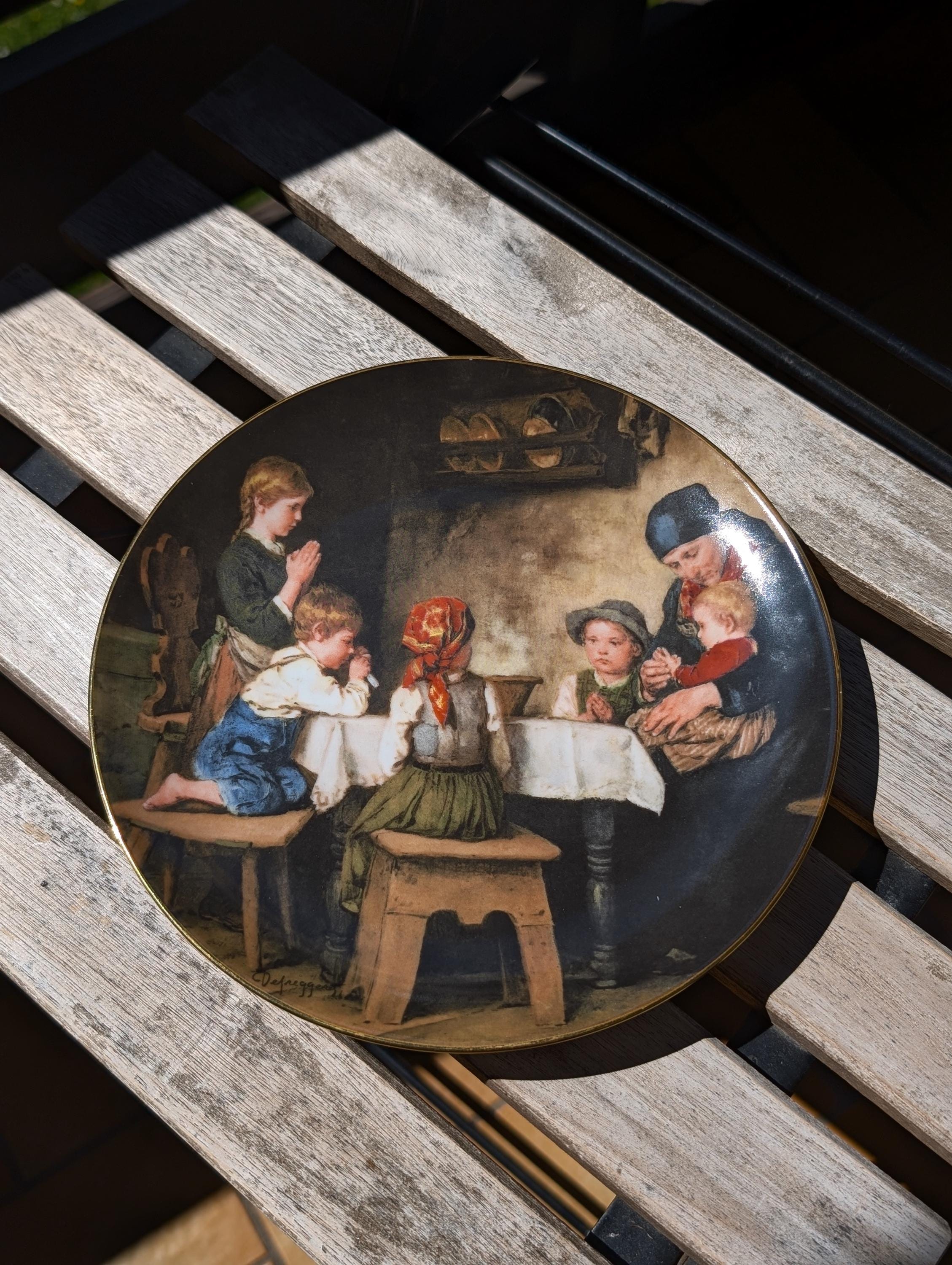 Vintage Lilien Porzellan Plate 1988 – “das Tischgebet” – Franz Von