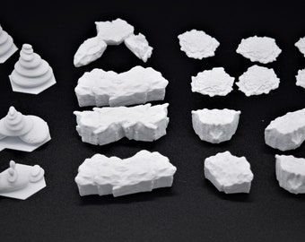 3D Printed Rocks & Rubble for Gloomhaven / Frosthaven / Jaws of the Lion