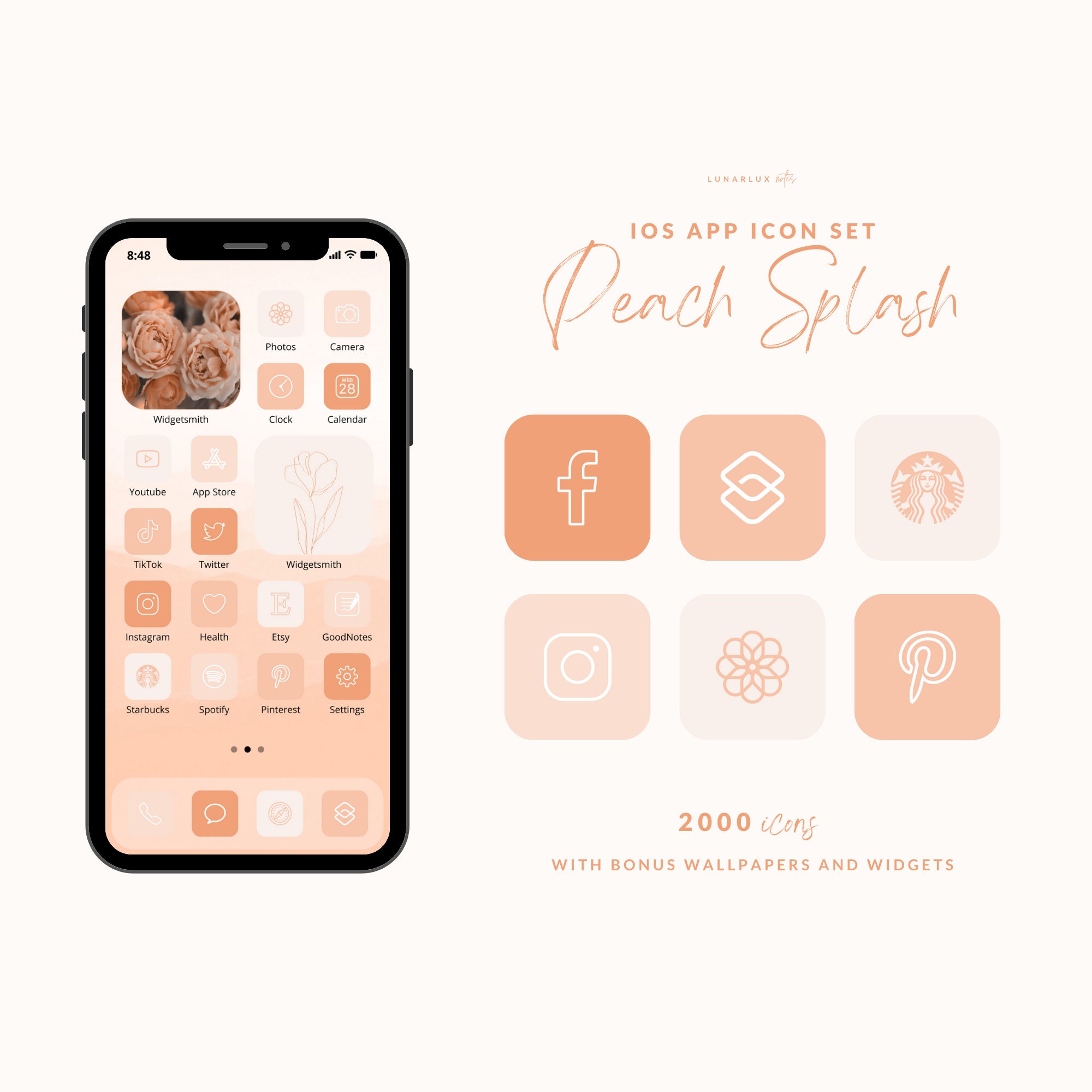 Mochi Peach Cat Cute Gomi App Icons Aesthetic iPhone 