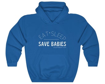 Pro-Vie « Mangez. Dormir. Save Babies » Sweat-shirt à capuche Unisexe Heavy Blend | Sweat à capuche anti-avortement