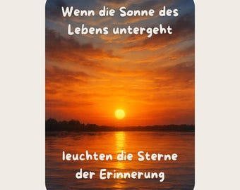 Sympathy card sunset watercolor – “Stars of Remembrance” | Digital download PNG | Printable condolence card