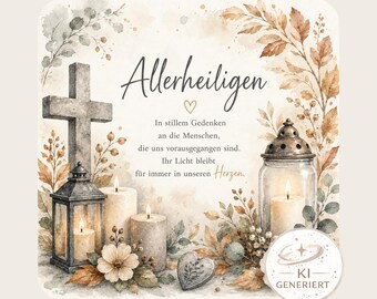 Allerheiligen PNG – sfeervolle herdenkingsafbeelding | Digitale download in vierkant formaat