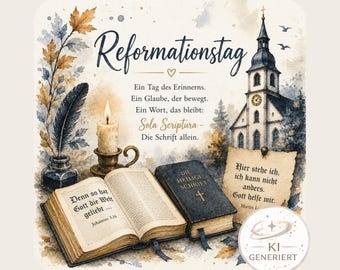 Hervormingsdag PNG – Christelijke afbeelding voor 31 oktober | Digitale download in vierkant formaat