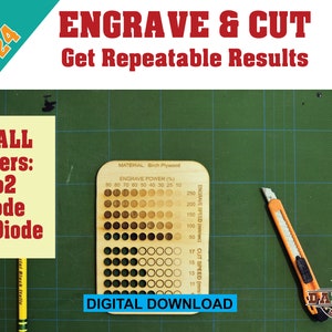 Ultimate Laser Tool Kit 6 Tools: Engrave/Cut Test, Slot Sizer, Hole Sizer, Kerf Finder, Grid Pins, Grid Square & Guide eps svg pdf ai image 6