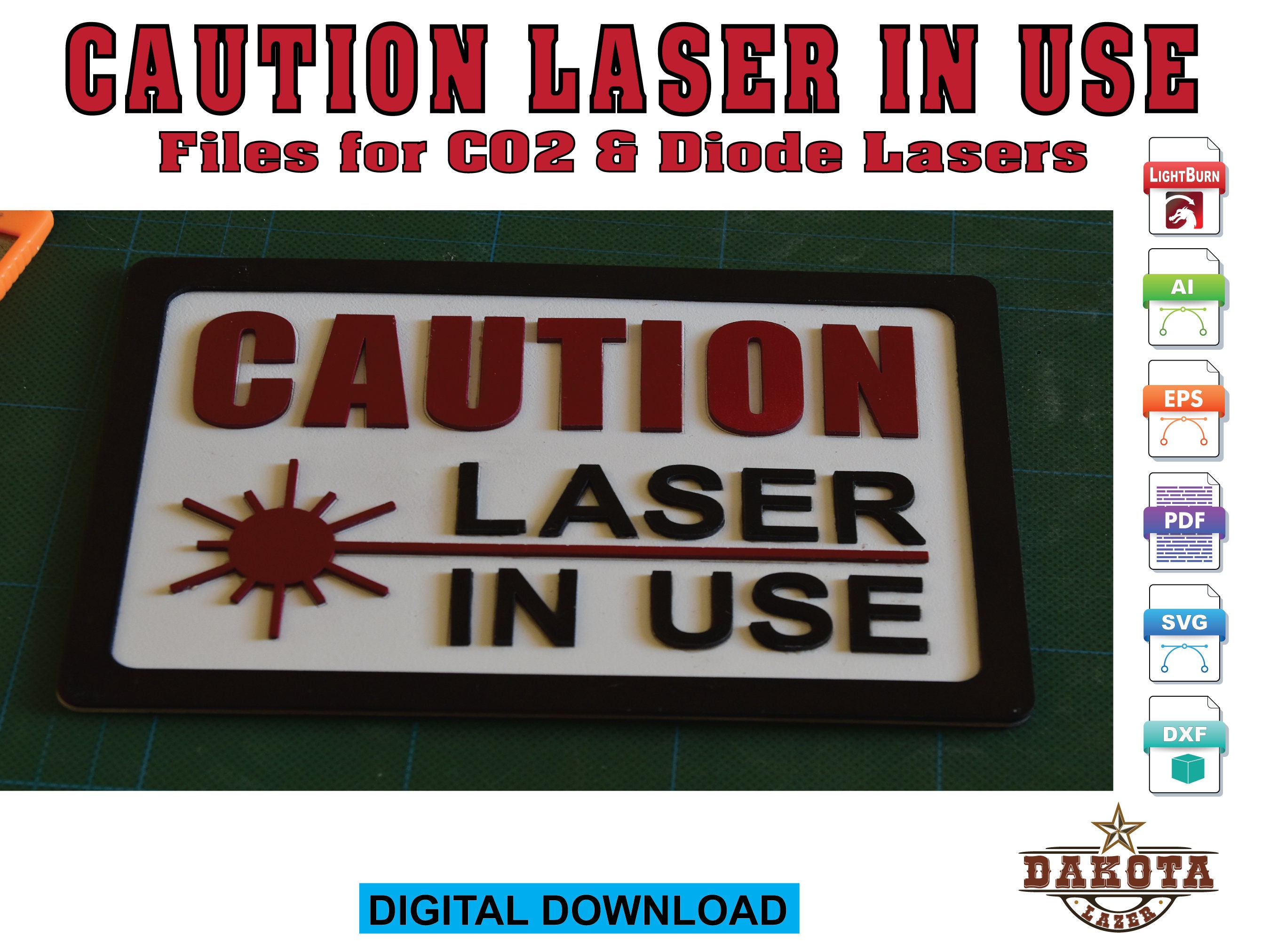 Caution Laser in Use Sign - Etsy
