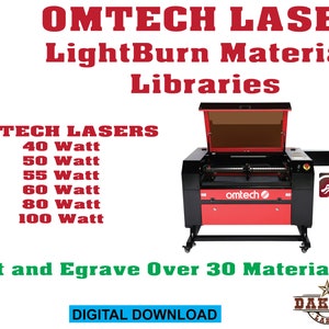 Bibliotecas de materiales OMTECH Laser LightBurn: todos los láseres OMTECH de 40 50 55 60 80 100 vatios imagen 3