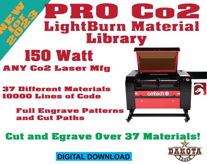 OMTECH Laser LightBurn Materials Libraries - All OMTECH Lasers 40