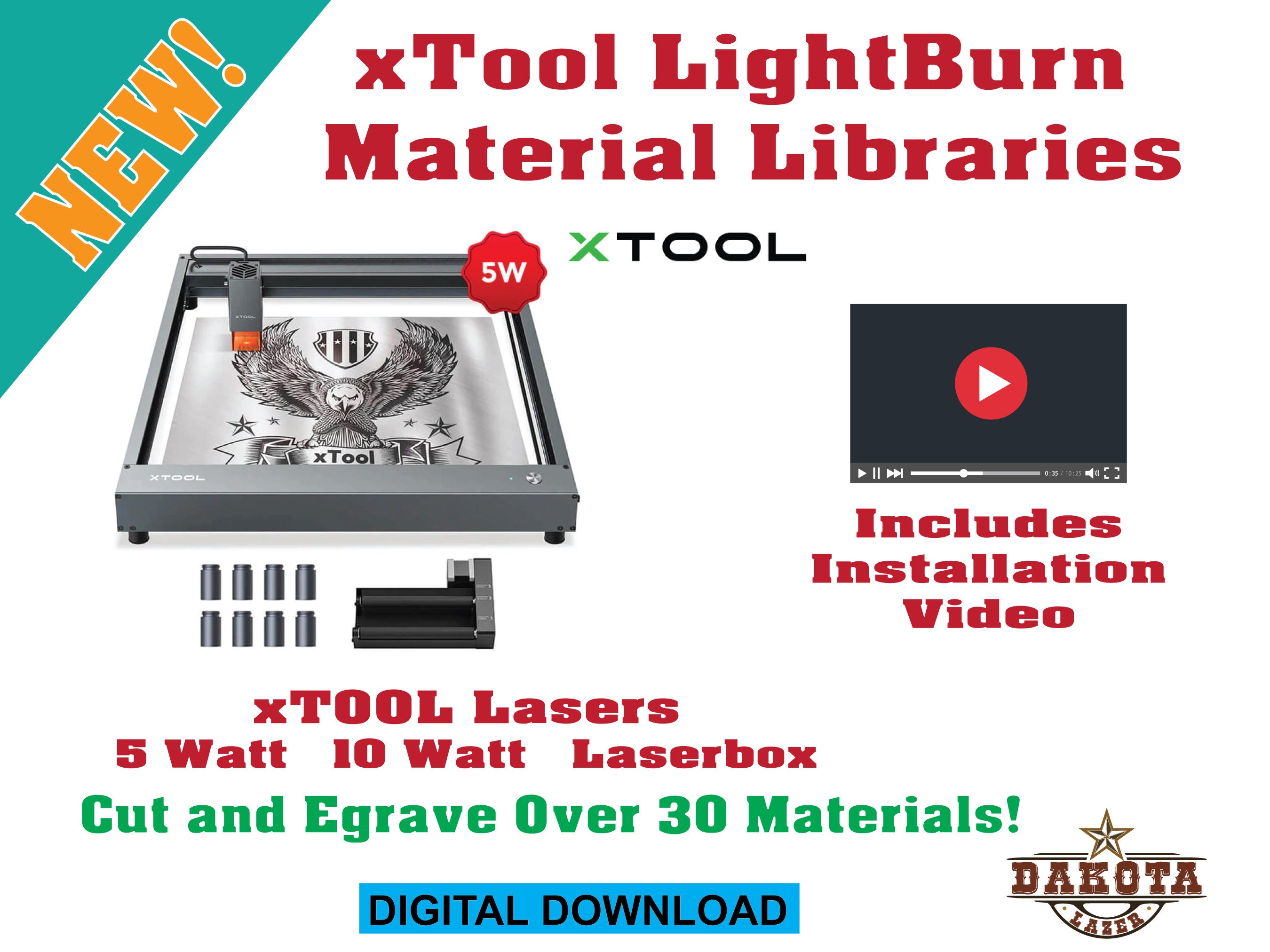 xTOOL Laser LightBurn Materials Libraries All xTOOL Lasers 5 Watt