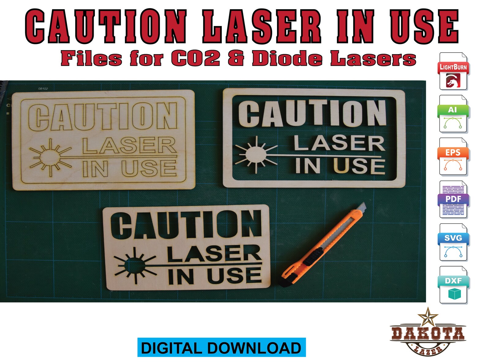 Caution Laser in Use Sign - Etsy