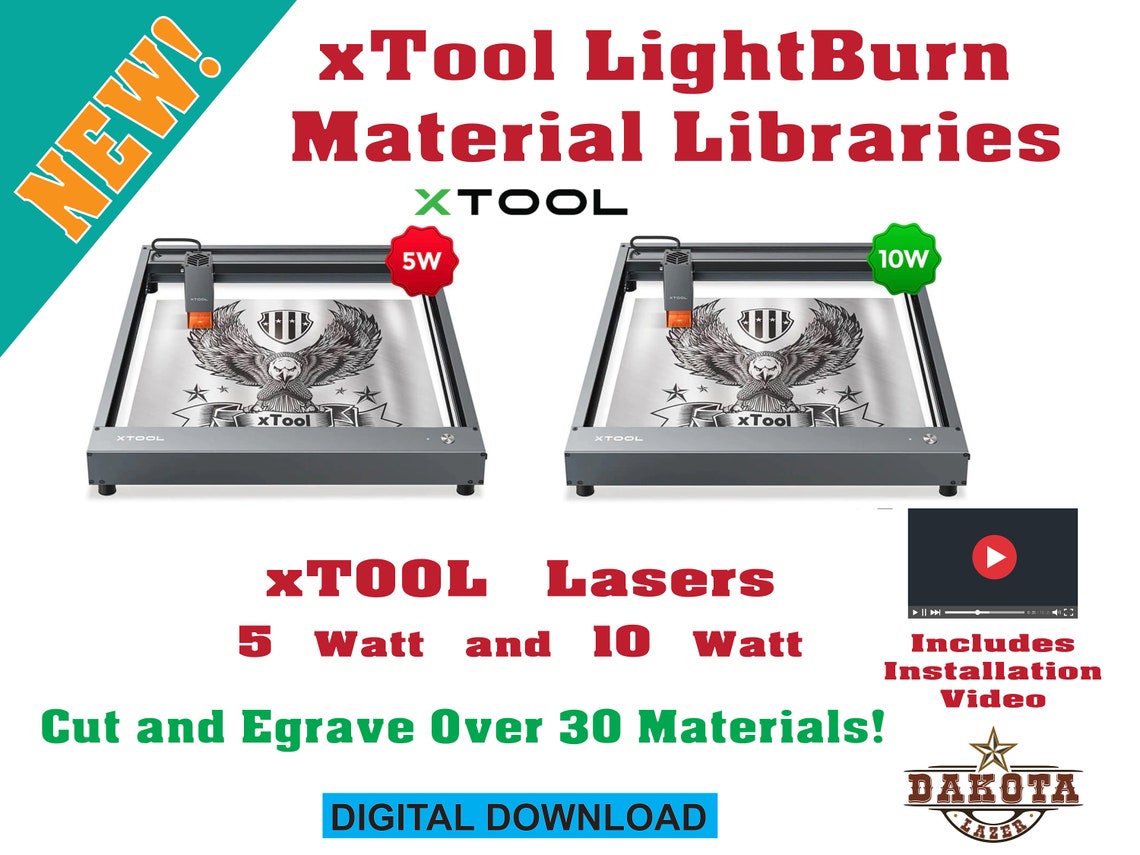 Xtool Laser Lightburn Materials Libraries All Xtool Lasers Etsy