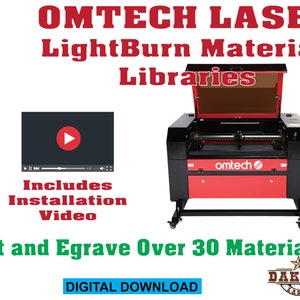 Bibliotecas de materiales OMTECH Laser LightBurn: todos los láseres OMTECH de 40 50 55 60 80 100 vatios imagen 2