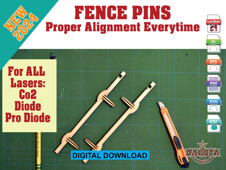 Ultimate Laser Tool Kit 6 Tools: Engrave/Cut Test, Slot Sizer, Hole Sizer, Kerf Finder, Grid Pins, Grid Square & Guide eps svg pdf ai image 4