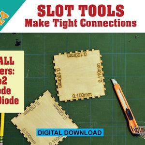 Ultimate Laser Tool Kit 6 Tools: Engrave/Cut Test, Slot Sizer, Hole Sizer, Kerf Finder, Grid Pins, Grid Square & Guide eps svg pdf ai image 3