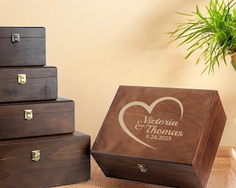 Personalized Wooden Keepsake Box – Custom Engraved Gift for Weddings, Anniversaries & Special Memories