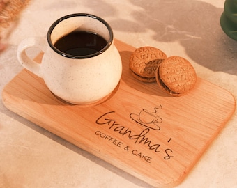 Planche à biscuits personnalisée - Cadeau de famille parfait pour les parents - Grands-parents, cadeau gravé pour, plateau à collation en bois, planche à l'heure du thé