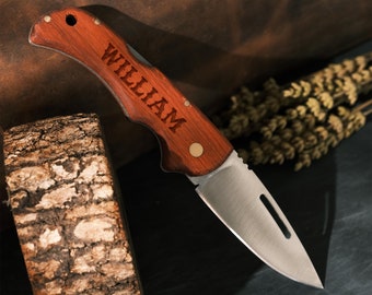 Custom Pocket Knife with Lock-Back Design - Perfect Engraved Gift for Boyfriends, Dads Camping Outdoorsman