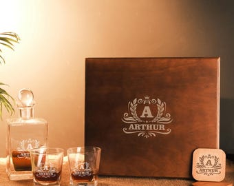 Whiskey Decanter Set Personalized Engraved Whiskey Glasses Valentines Gift  Gift for Him  Wedding Gifts for Couples