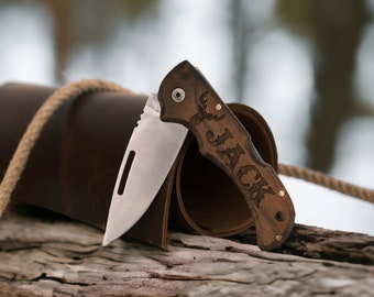 Personalized Pocket Knife, Custom Handmade Christmas Gift for Him, Father's Day, Groomsman, Wedding Gift