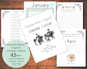 Homeschool Calendar Worksheets  |  Charlotte Mason Calendar Lessons  |  Learn the Months of the Year