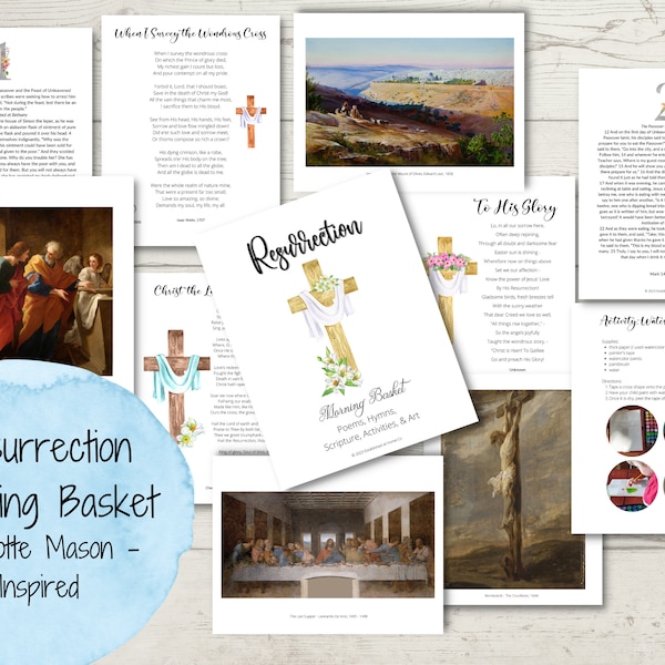 Resurrection Morning Basket  |  Charlotte Mason Inspired Resurrection Printables |  Charlotte Mason Morning Time  |  Easter Morning Basket