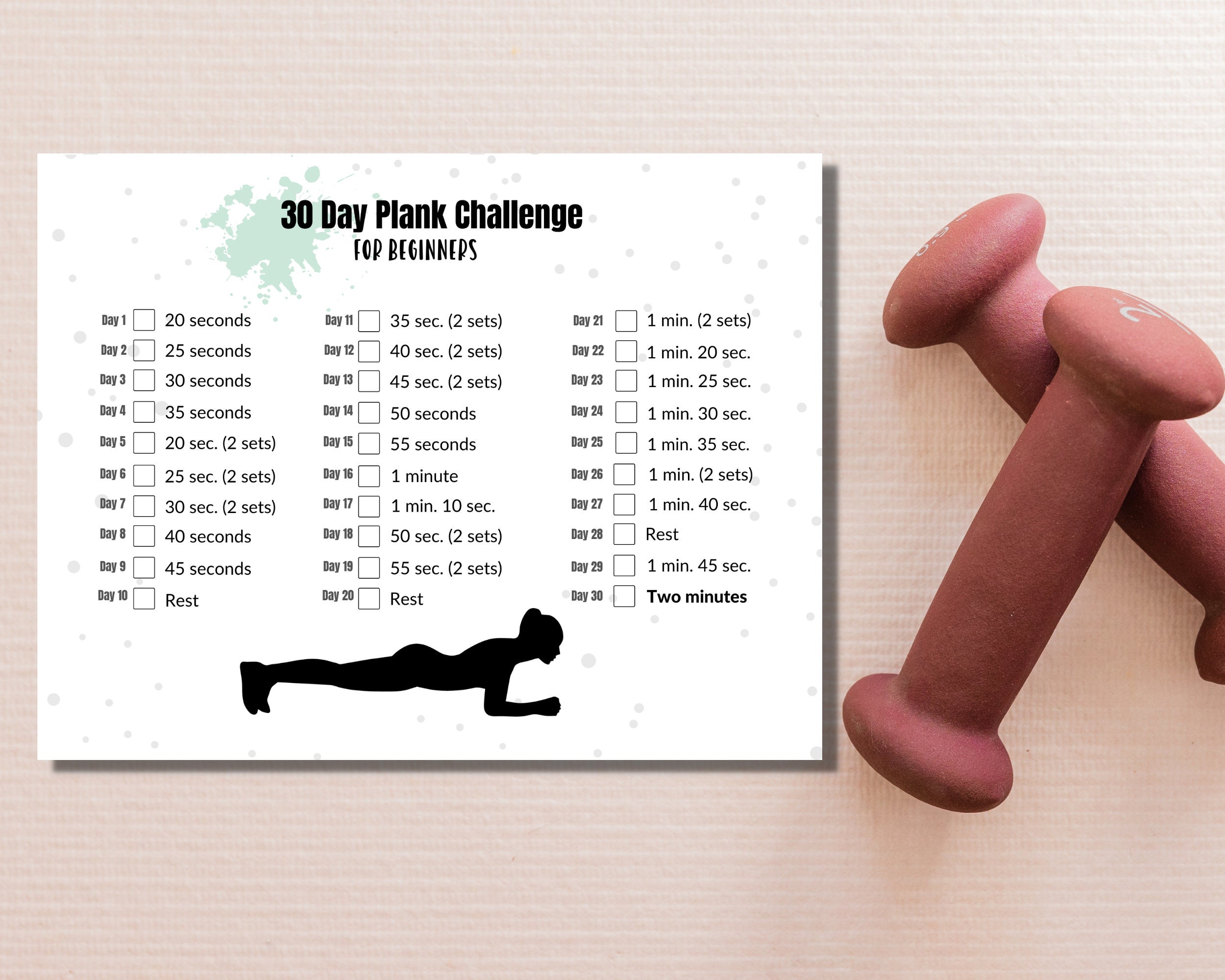 30 Day Fitness Challenge | Exercise Tracker Printable | Home Workout ...