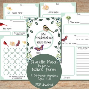 Charlotte Mason Nature Journal / Children's Nature Journal / Imprimible Nature Journal