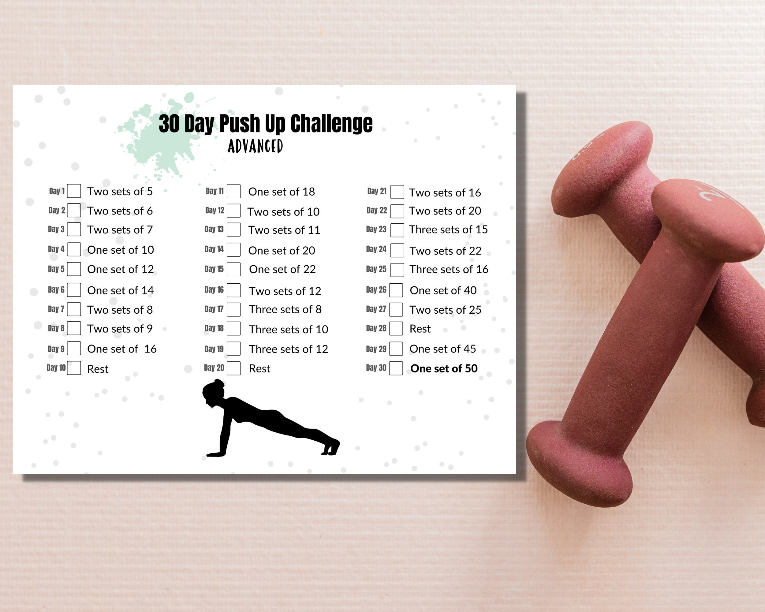 30 Day Fitness Challenge | Exercise Tracker Printable | Home Workout ...